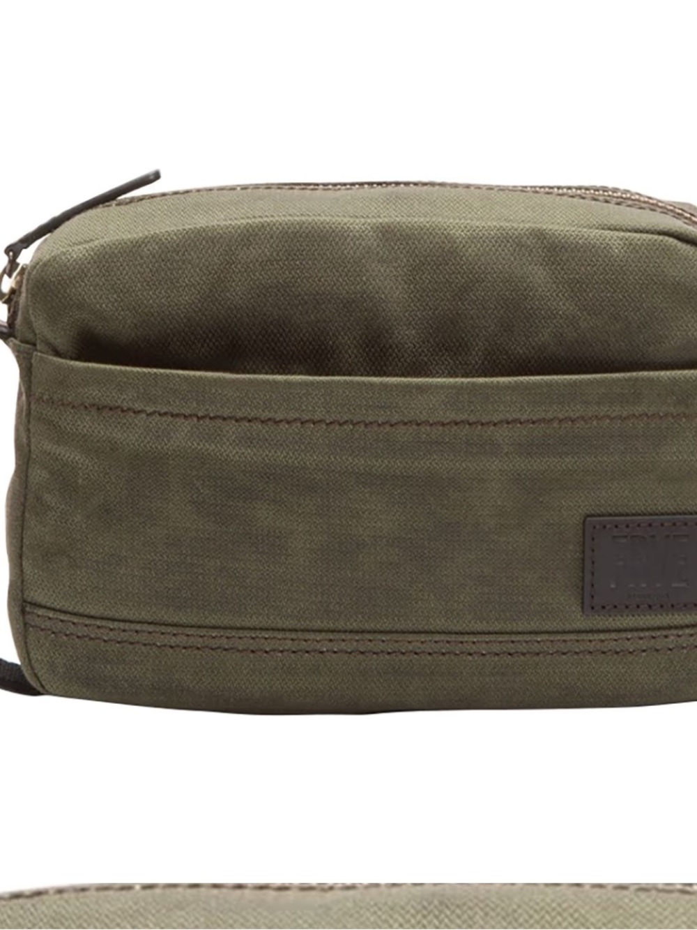 Frye Olive Canvas Carter Dopp Kit with Leather trim - Picture 11 of 13